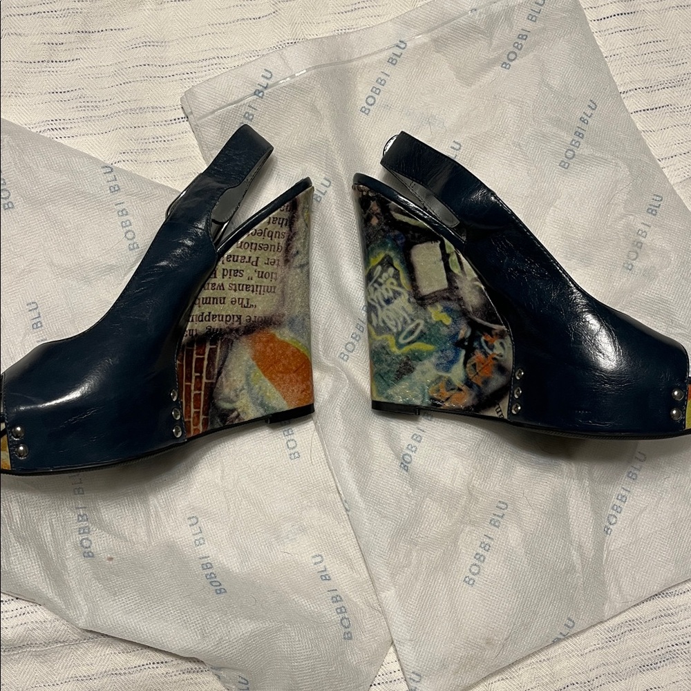 Unique Bobbi Blu leather platform wedges 5.5. With dust bags - Picture 5 of 7